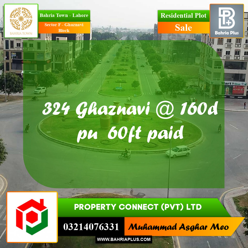 10 Marla Residential Plot for Sale in Sector F - Ghaznavi Block -  Bahria Town, Lahore - (BP-248707)