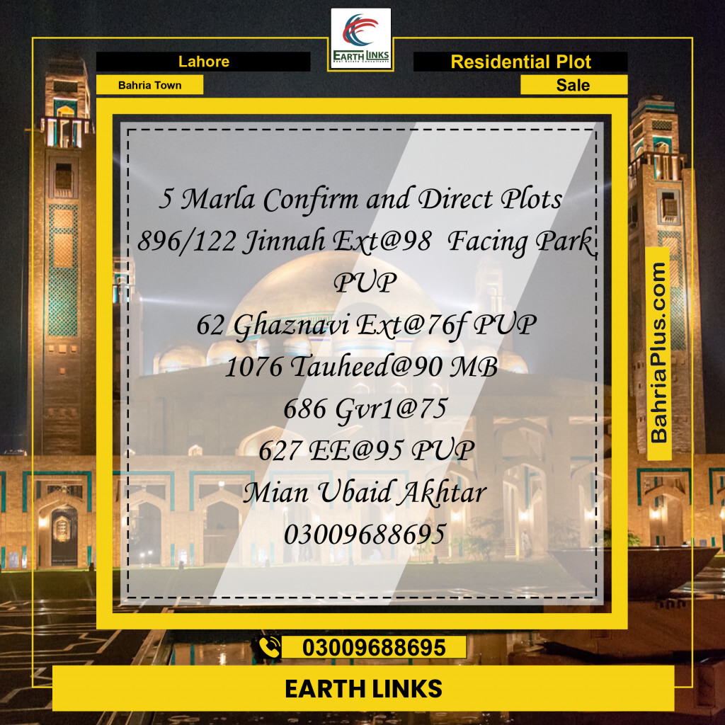 Residential Plot for Sale in Bahria Town, Lahore - (BP-248870)