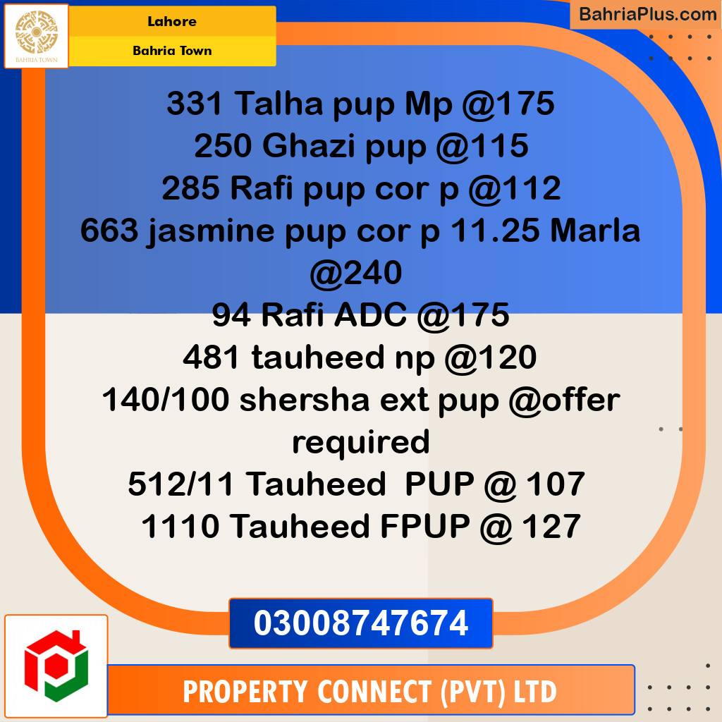 Residential Plot for Sale in Bahria Town, Lahore - (BP-248895)