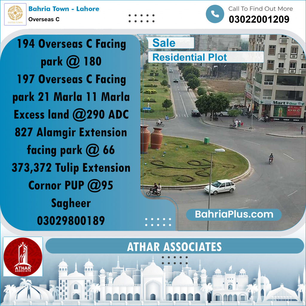 10 Marla Residential Plot for Sale in Overseas C -  Bahria Town, Lahore - (BP-248917)