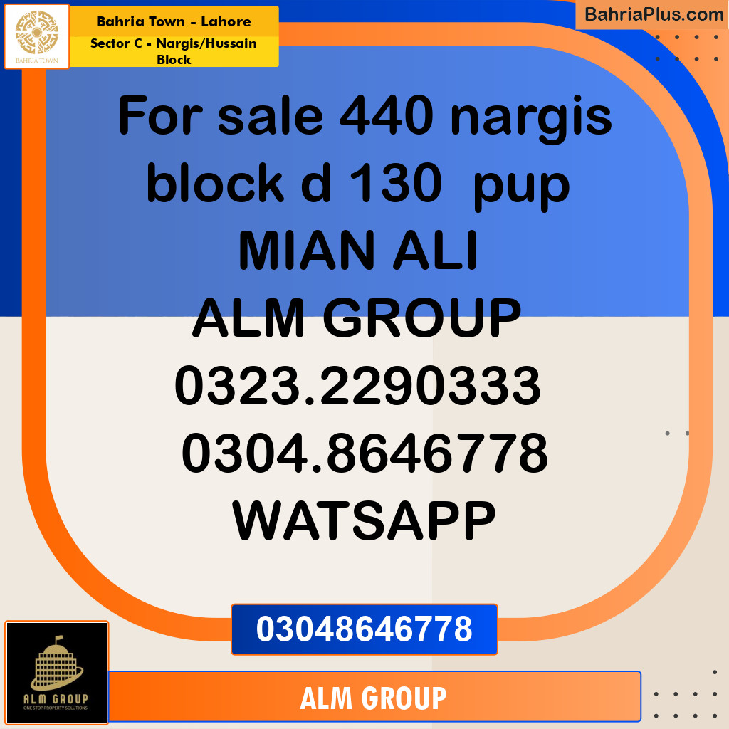 10 Marla Residential Plot for Sale in Sector C - Nargis/Hussain Block - Bahria Town, Lahore - (BP-249004)