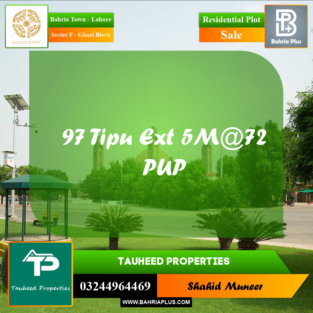 5 Marla Residential Plot for Sale in Sector F - Ghazi Block - Bahria Town, Lahore - (BP-249011)