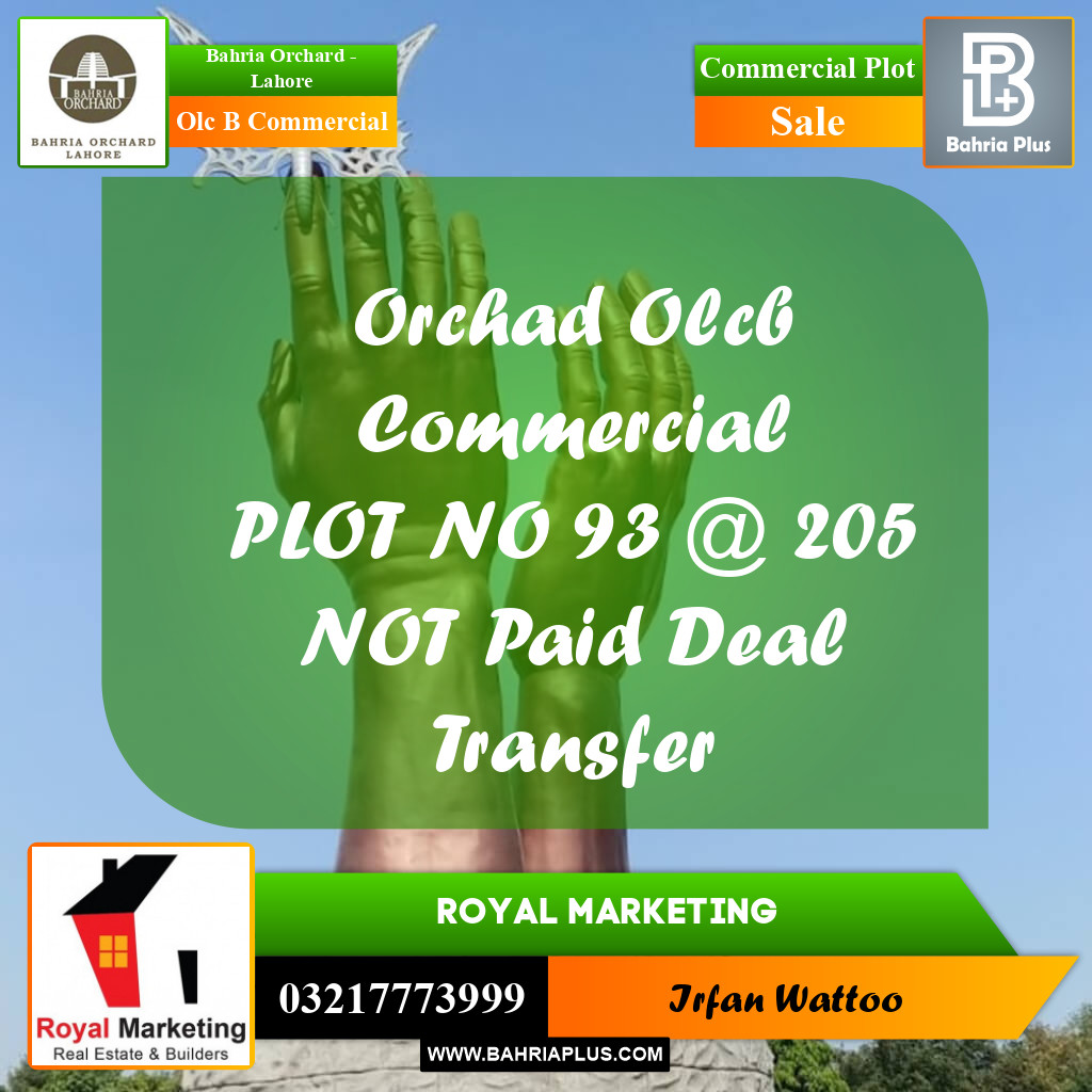 Commercial Plot for Sale in OLC B Commercial -  Bahria Orchard, Lahore - (BP-249063)
