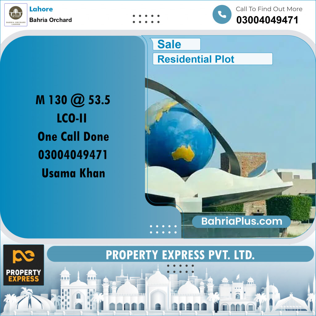 Residential Plot for Sale in Bahria Orchard, Lahore - (BP-249071)