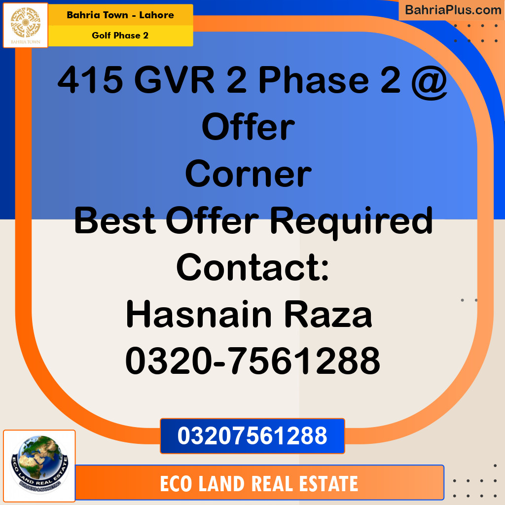 10 Marla Residential Plot for Sale in Golf Phase 2 -  Bahria Town, Lahore - (BP-249074)