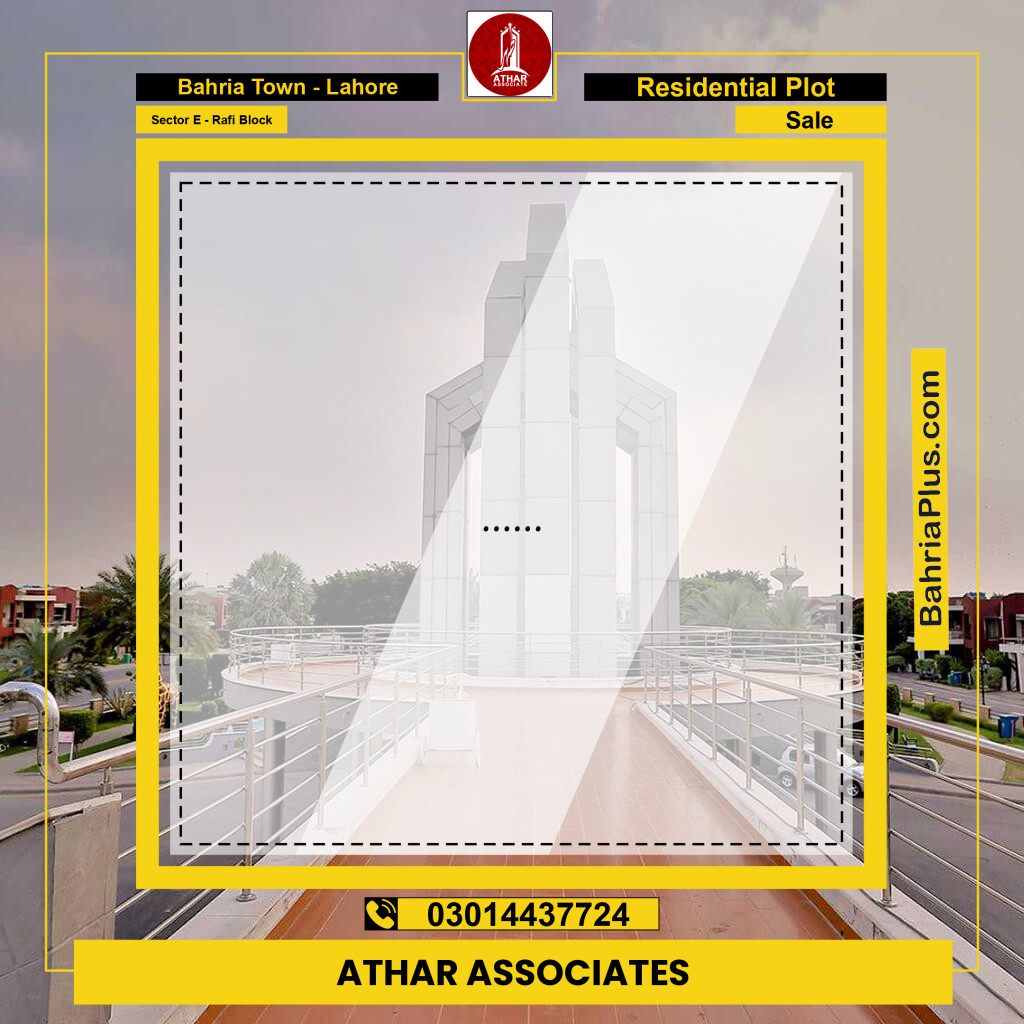 Residential Plot for Sale in Sector E - Rafi Block -  Bahria Town, Lahore - (BP-249111)