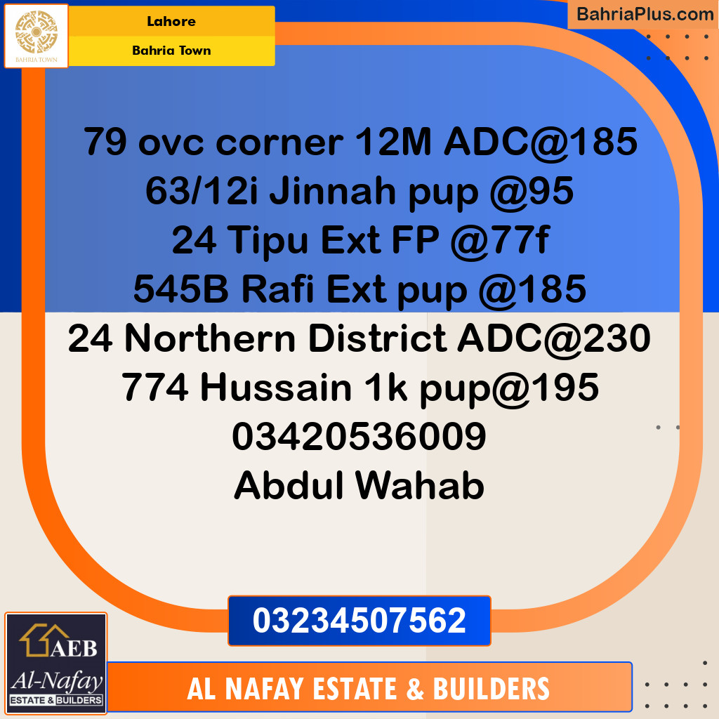 Residential Plot for Sale in Bahria Town, Lahore - (BP-249142)