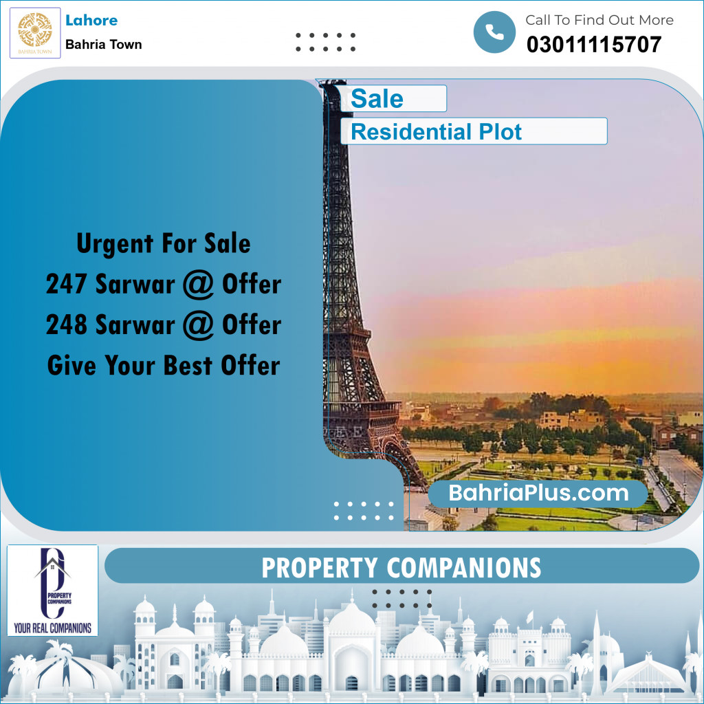 Residential Plot for Sale in Bahria Town, Lahore - (BP-249148)