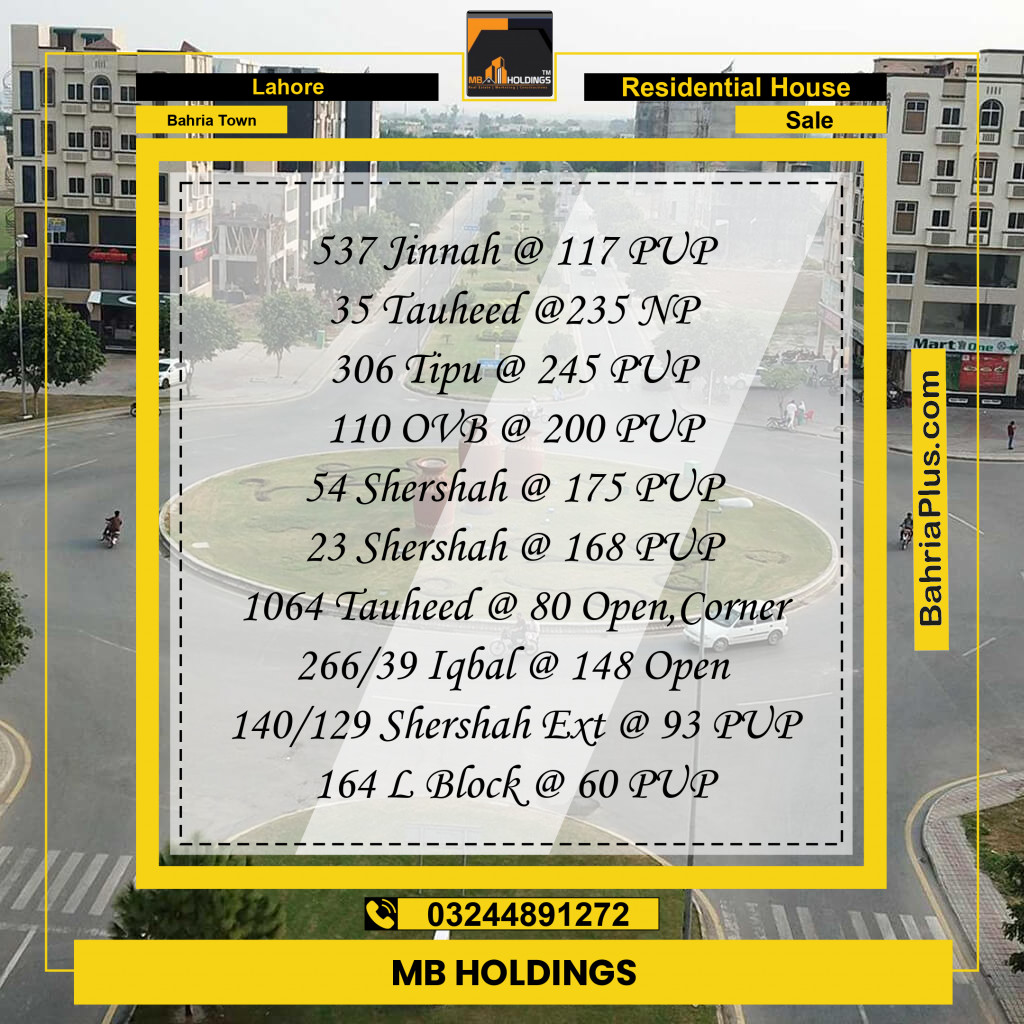 Residential House for Sale in Bahria Town, Lahore - (BP-249151)