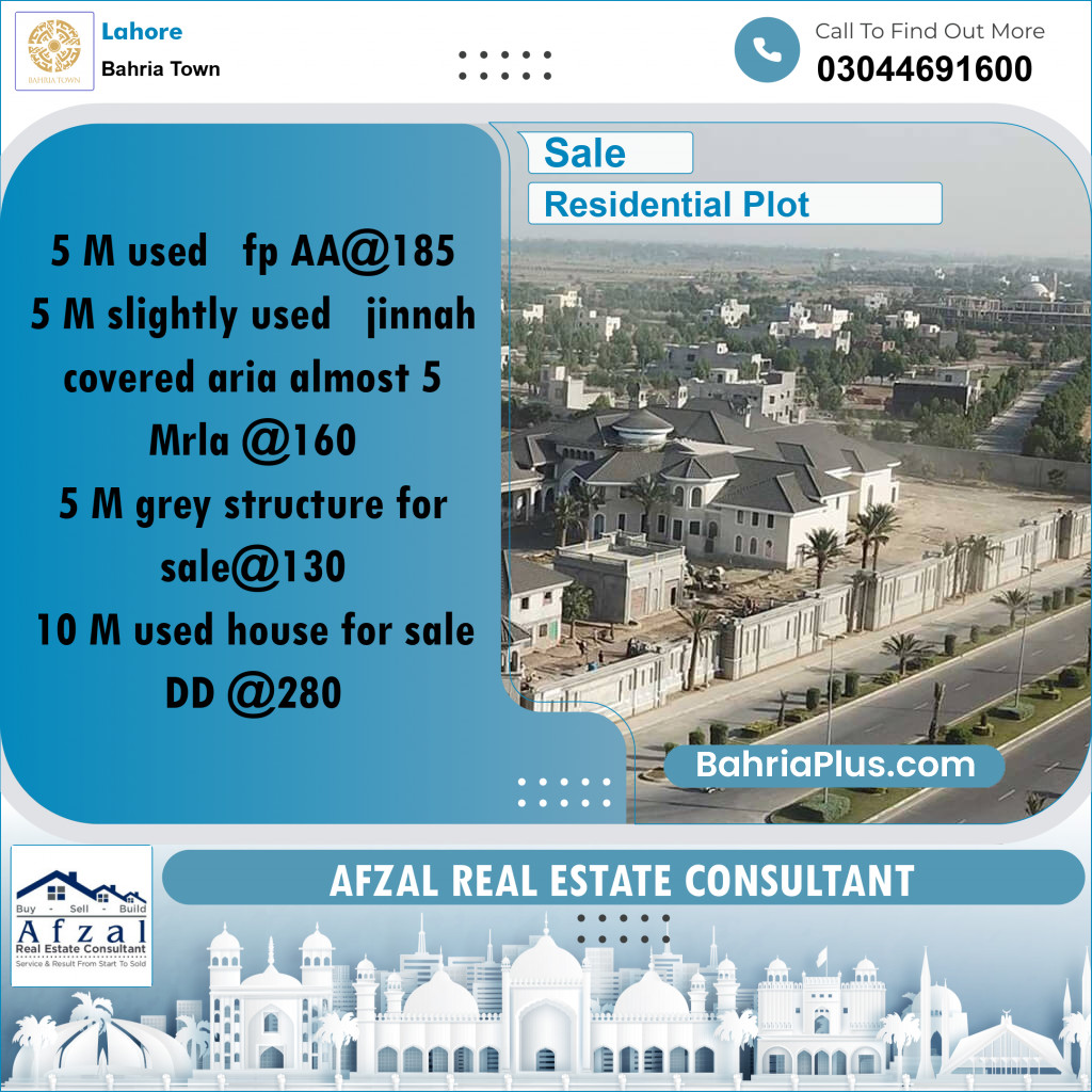 Residential Plot for Sale in Bahria Town, Lahore - (BP-249208)