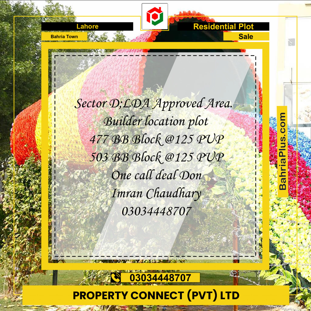Residential Plot for Sale in Bahria Town, Lahore - (BP-249218)