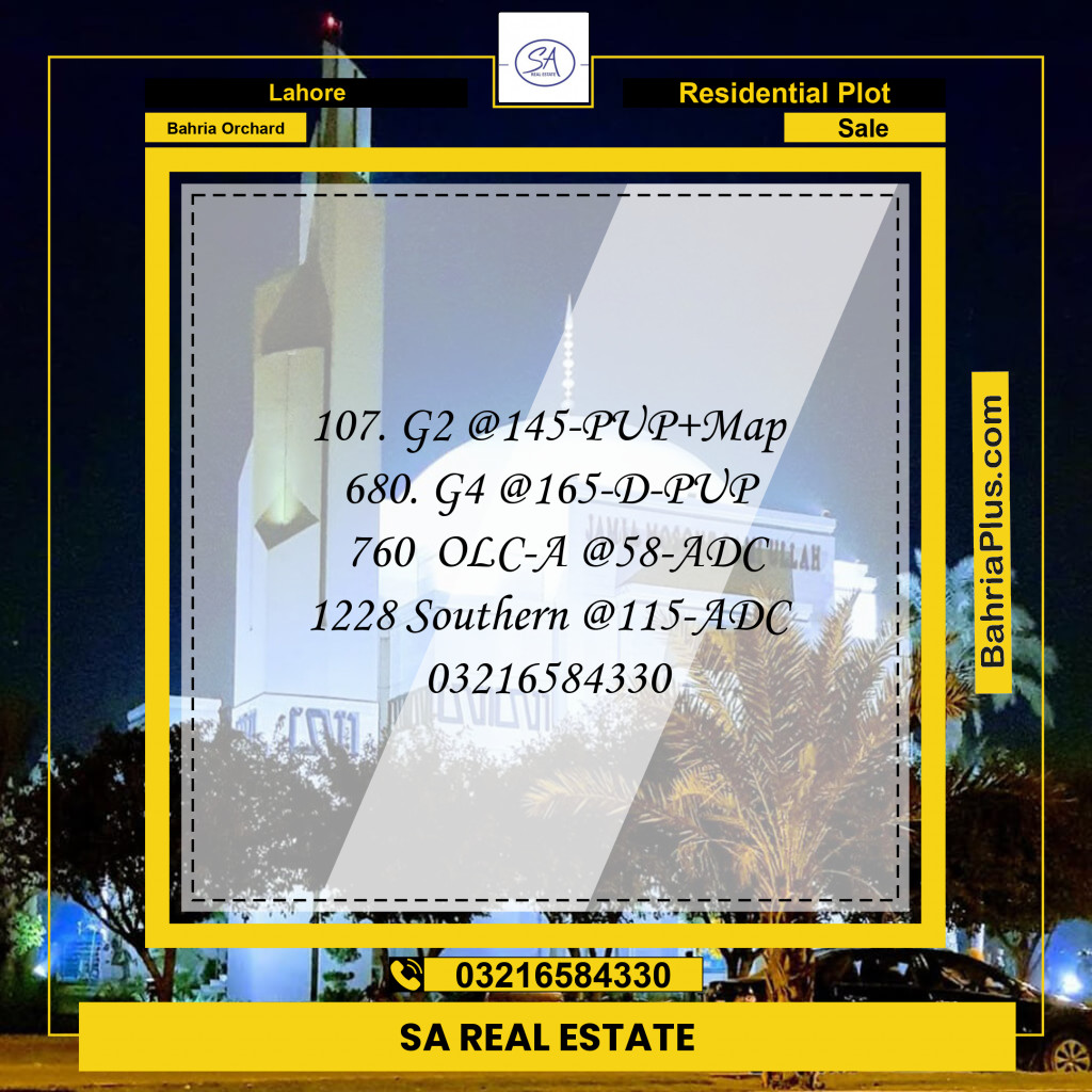 Residential Plot for Sale in Bahria Orchard, Lahore - (BP-249229)