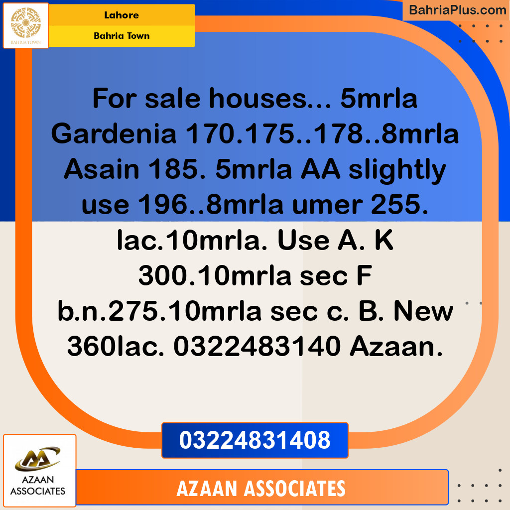 Residential House for Sale in Bahria Town, Lahore - (BP-249327)