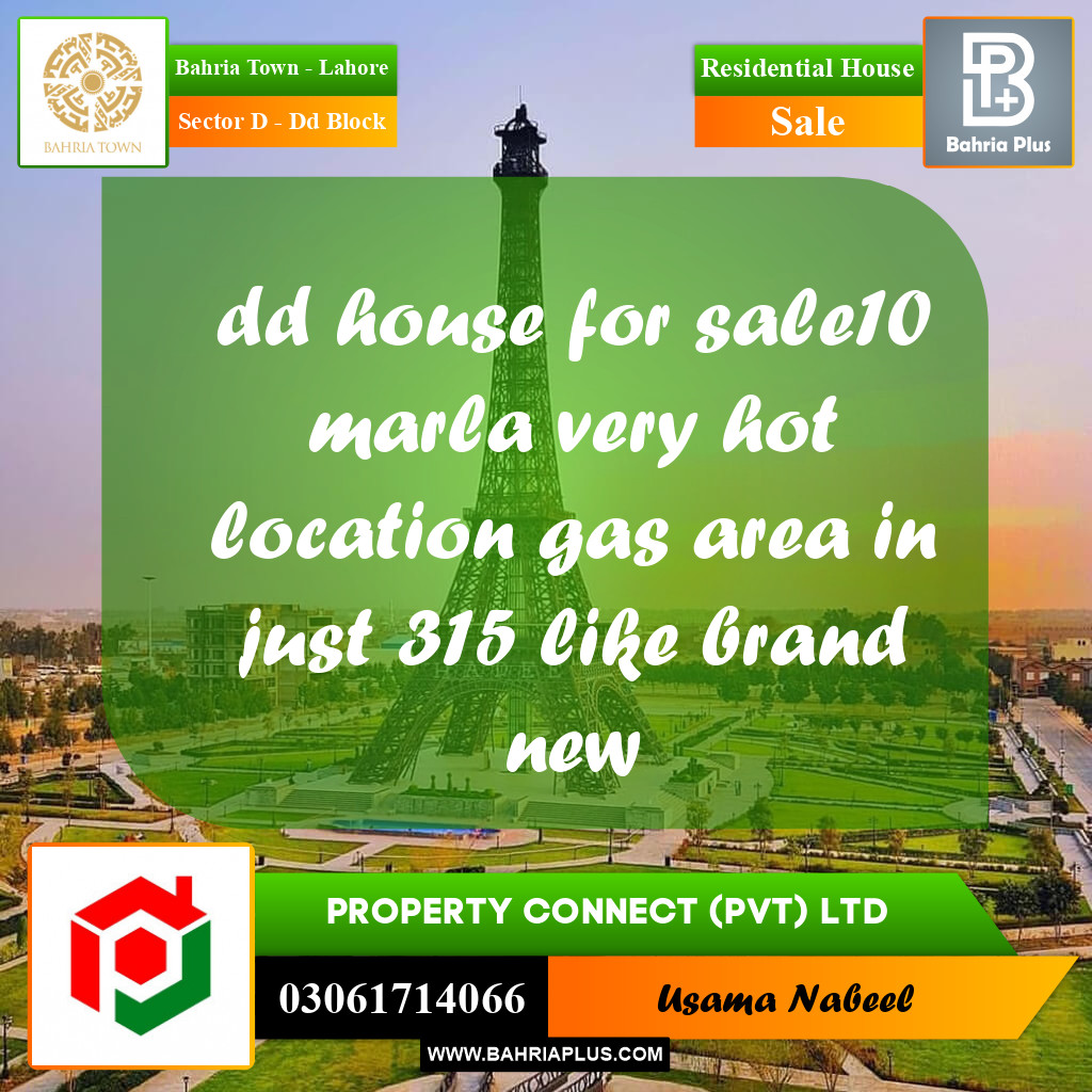 Residential House for Sale in Sector D - DD Block -  Bahria Town, Lahore - (BP-249406)