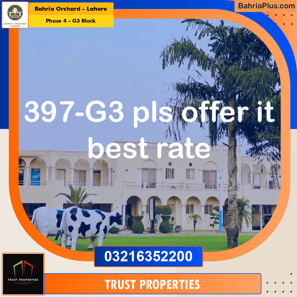 10 Marla Residential Plot for Sale in Phase 4 - G3 Block -  Bahria Orchard, Lahore - (BP-249423)