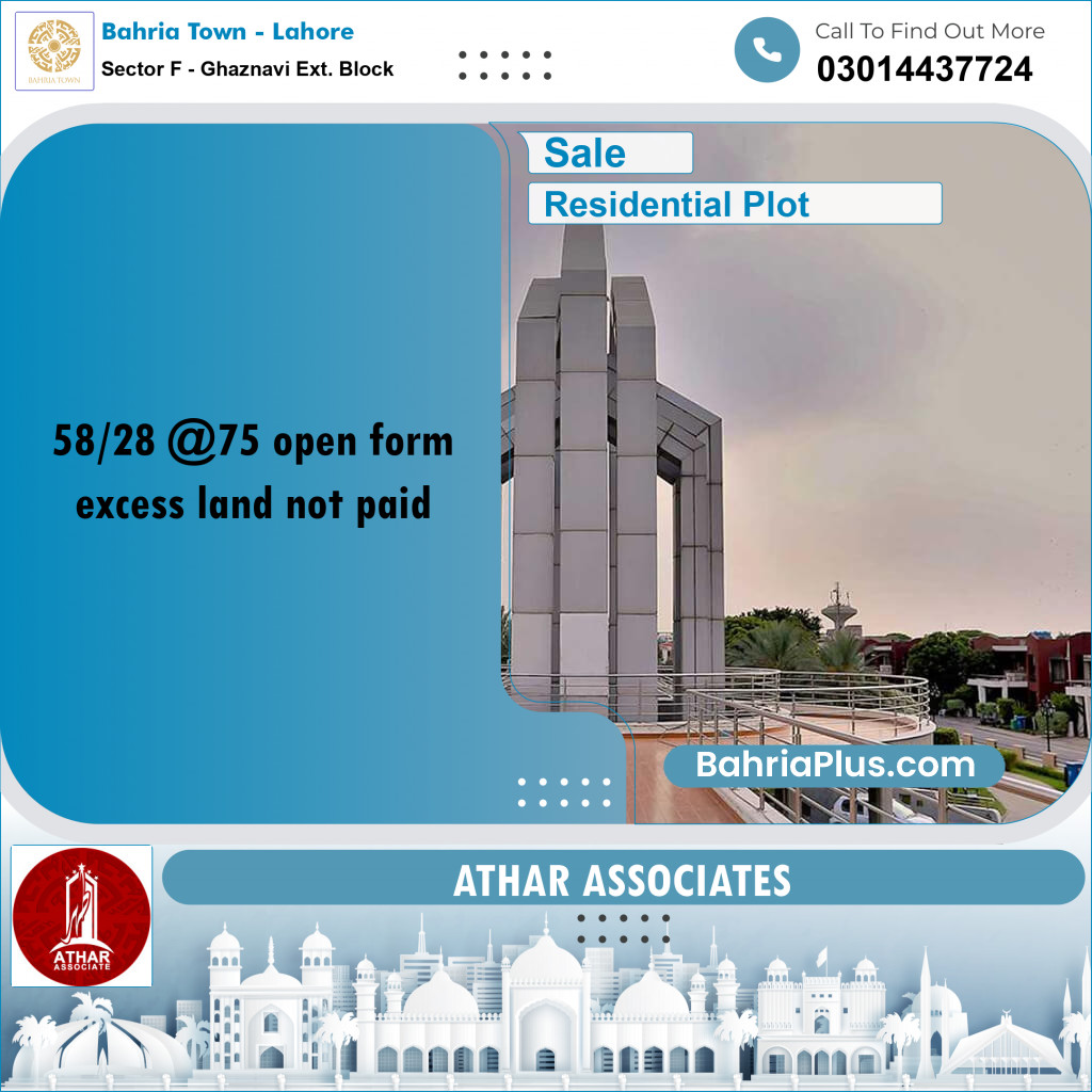 5 Marla Residential Plot for Sale in Sector F - Ghaznavi Ext. Block -  Bahria Town, Lahore - (BP-249429)