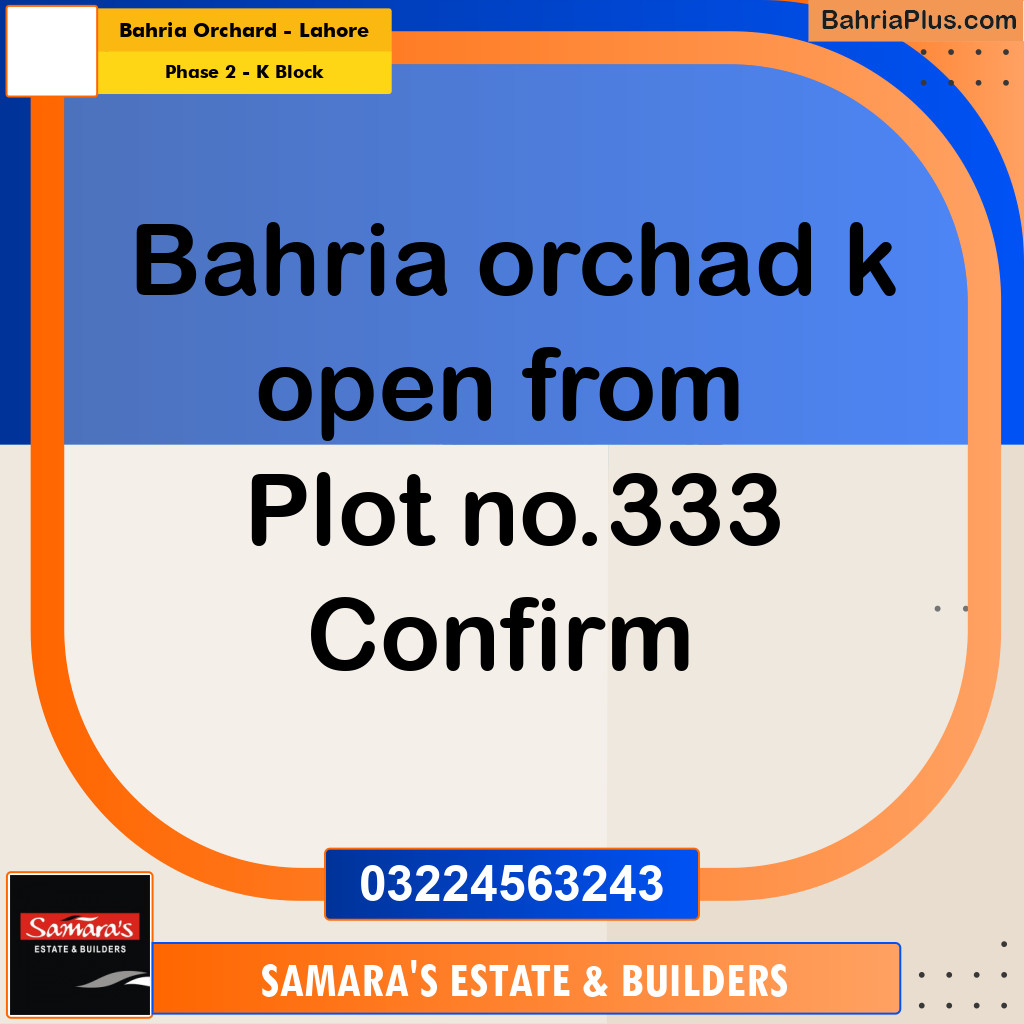 5 Marla Residential Plot for Sale in Phase 2 - K Block -  Bahria Orchard, Lahore - (BP-249462)