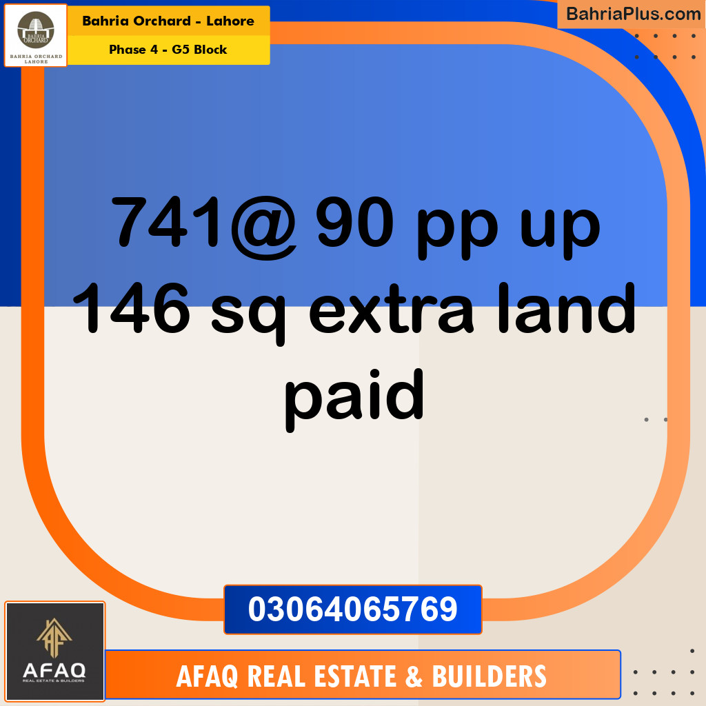 10 Marla Residential Plot for Sale in Phase 4 - G5 Block -  Bahria Orchard, Lahore - (BP-249464)