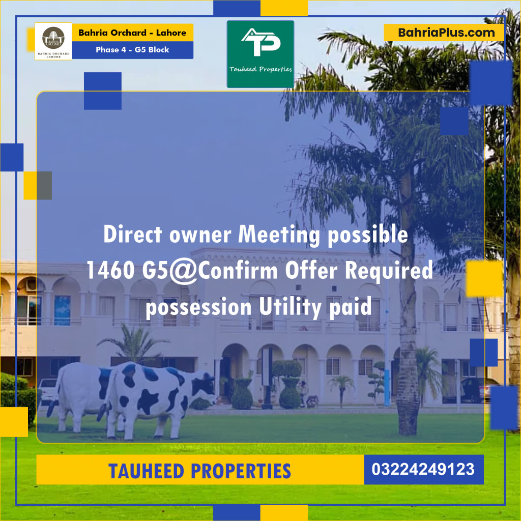 10 Marla Residential Plot for Sale in Phase 4 - G5 Block -  Bahria Orchard, Lahore - (BP-249479)