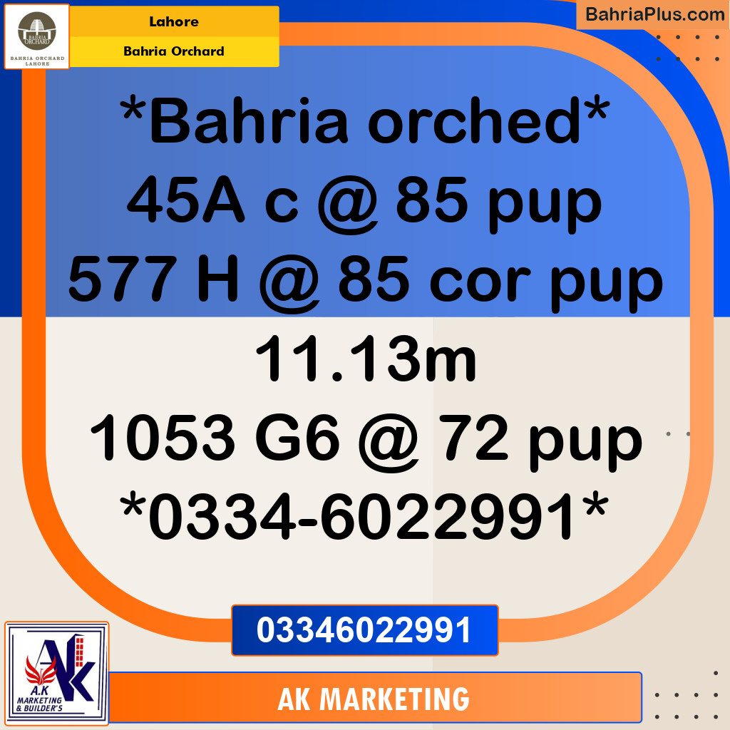 5 Marla Residential Plot for Sale in Bahria Orchard, Lahore - (BP-249507)