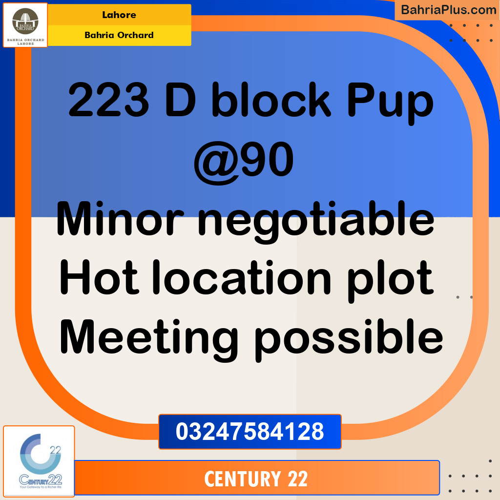 8 Marla Residential Plot for Sale in Bahria Orchard, Lahore - (BP-249508)