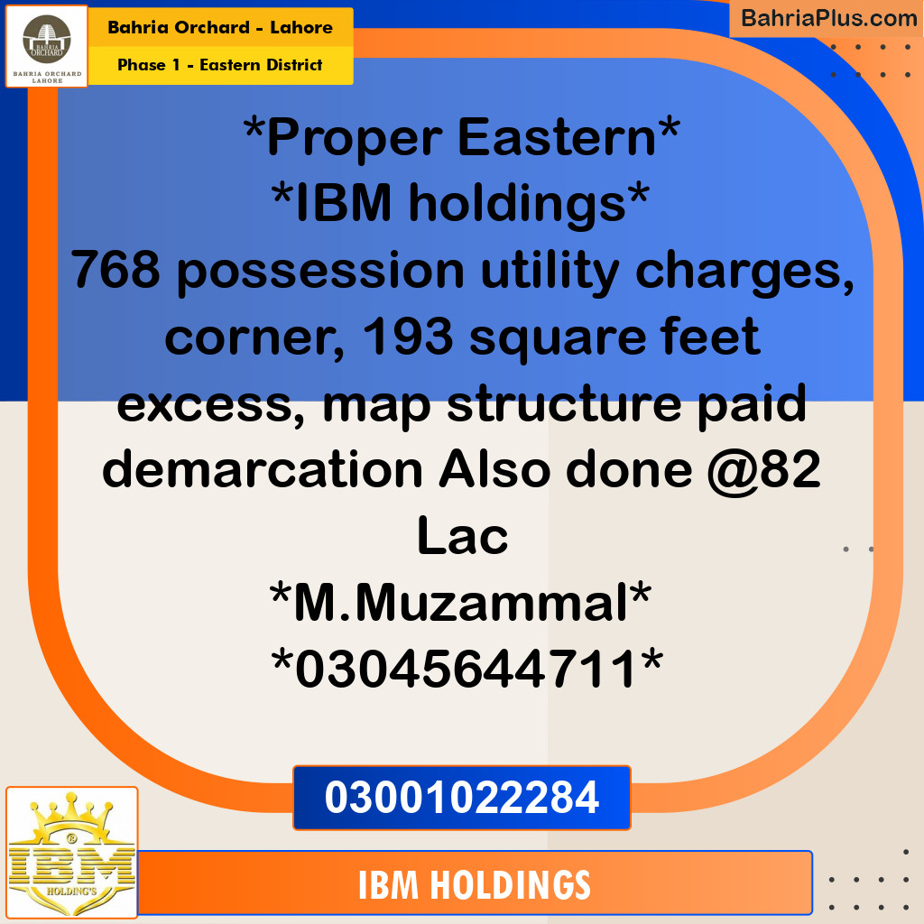 5 Marla Residential Plot for Sale in Phase 1 - Eastern District -  Bahria Orchard, Lahore - (BP-249509)