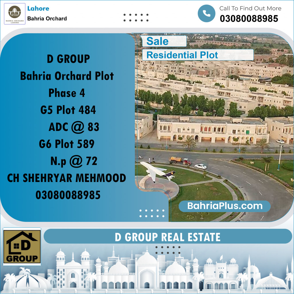 Residential Plot for Sale in Bahria Orchard, Lahore - (BP-249510)