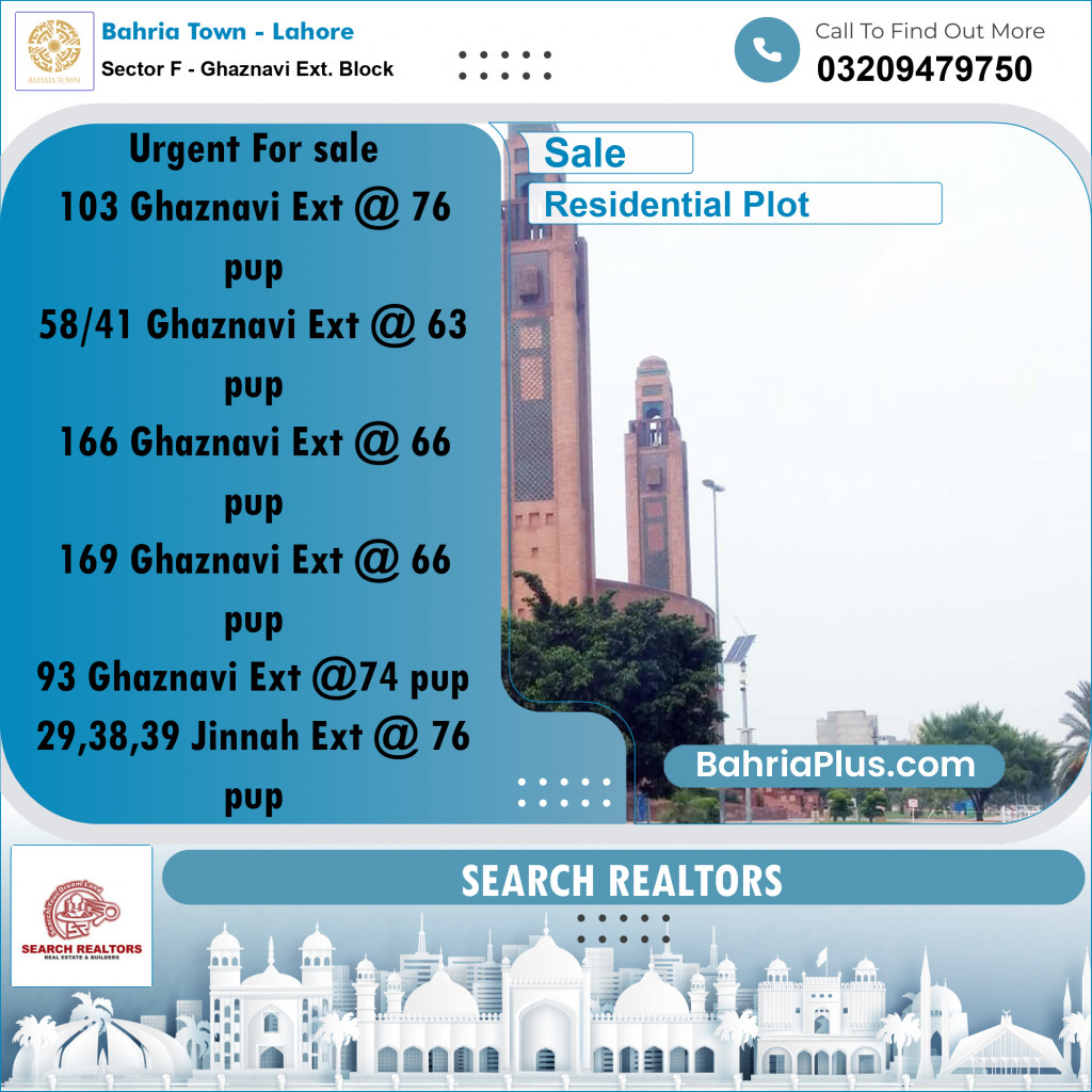 5 Marla Residential Plot for Sale in Sector F - Ghaznavi Ext. Block -  Bahria Town, Lahore - (BP-249531)