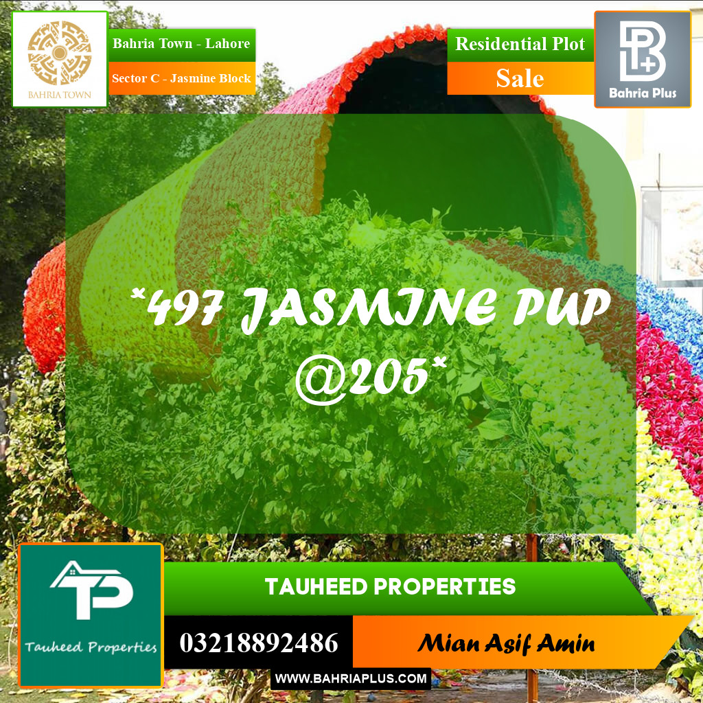 10 Marla Residential Plot for Sale in Sector C - Jasmine Block -  Bahria Town, Lahore - (BP-249562)