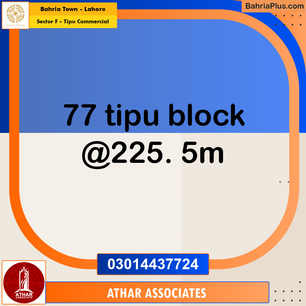 5 Marla Commercial Plot for Sale in Sector F - Tipu Commercial -  Bahria Town, Lahore - (BP-249591)