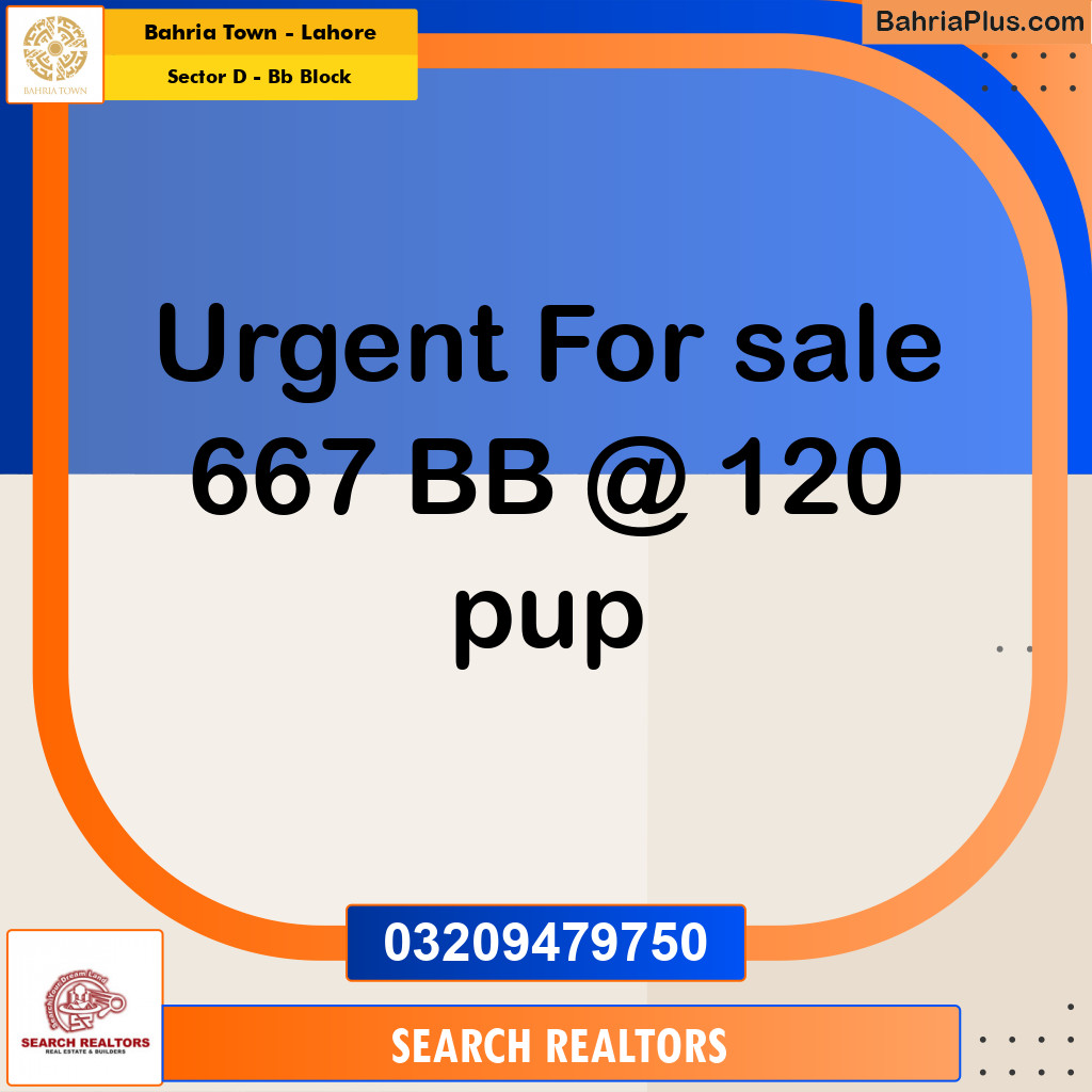 5 Marla Residential Plot for Sale in Sector D - BB Block -  Bahria Town, Lahore - (BP-249602)