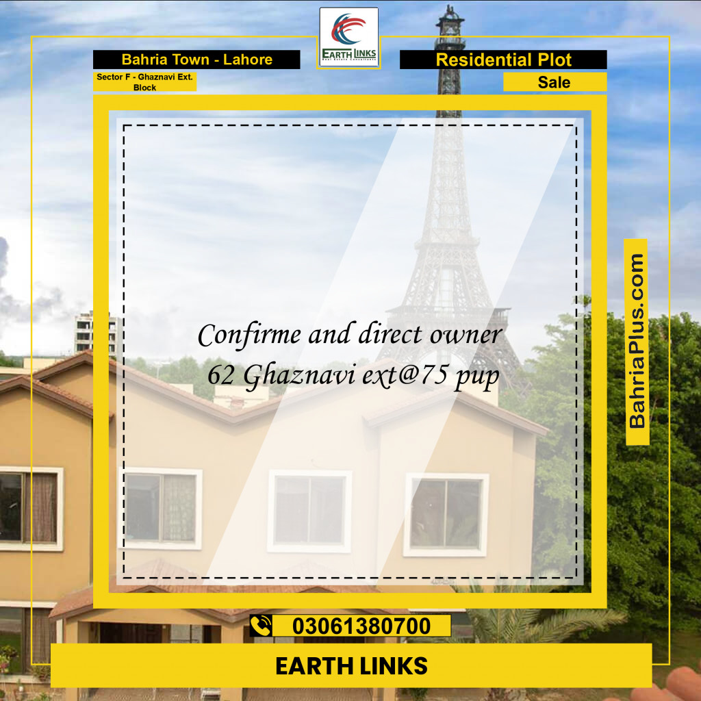 5 Marla Residential Plot for Sale in Sector F - Ghaznavi Ext. Block -  Bahria Town, Lahore - (BP-249630)