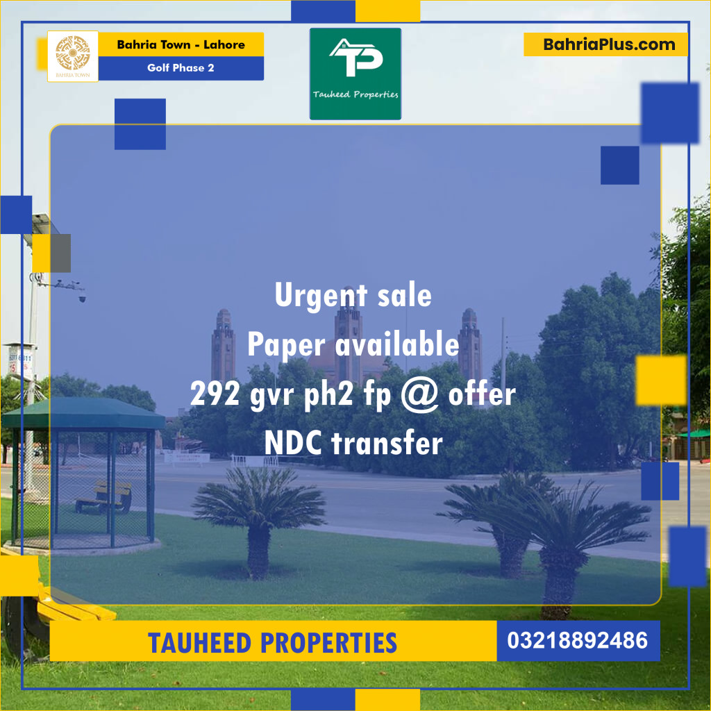 10 Marla Residential Plot for Sale in Golf Phase 2 -  Bahria Town, Lahore - (BP-249631)
