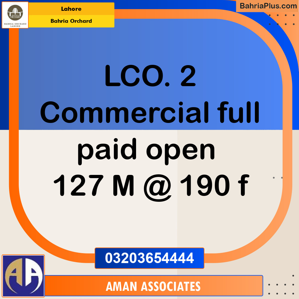 Commercial Plot for Sale in Bahria Orchard, Lahore - (BP-249644)