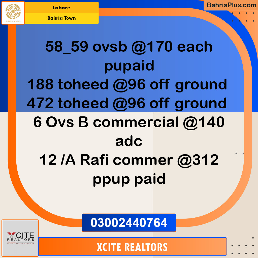 Residential Plot for Sale in Bahria Town, Lahore - (BP-249671)