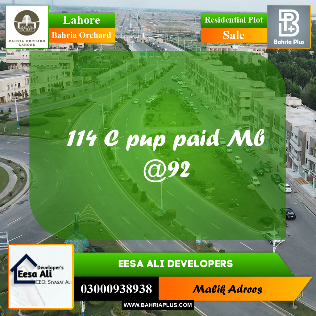Residential Plot for Sale in Bahria Orchard, Lahore - (BP-249738)