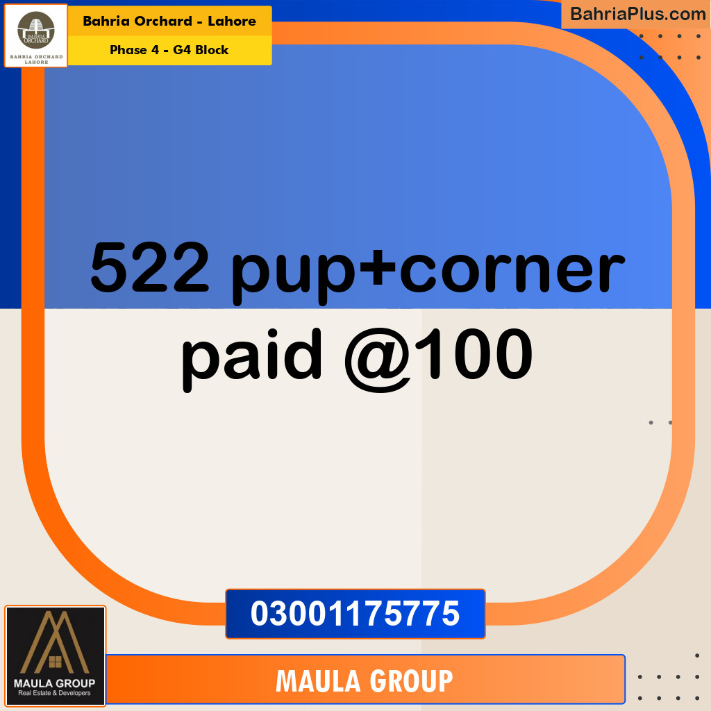 10 Marla Residential Plot for Sale in Phase 4 - G4 Block -  Bahria Orchard, Lahore - (BP-249739)