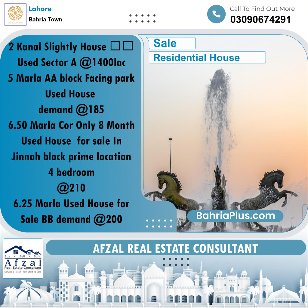Residential House for Sale in Bahria Town, Lahore - (BP-249925)