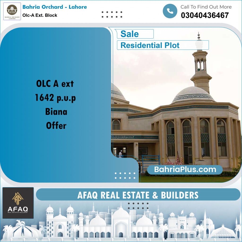 5 Marla Residential Plot for Sale in OLC-A Ext. Block -  Bahria Orchard, Lahore - (BP-249967)