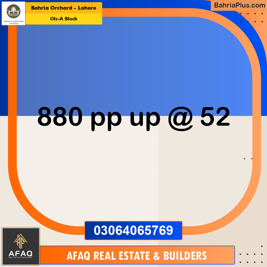 5 Marla Residential Plot for Sale in OLC-A Block -  Bahria Orchard, Lahore - (BP-249977)