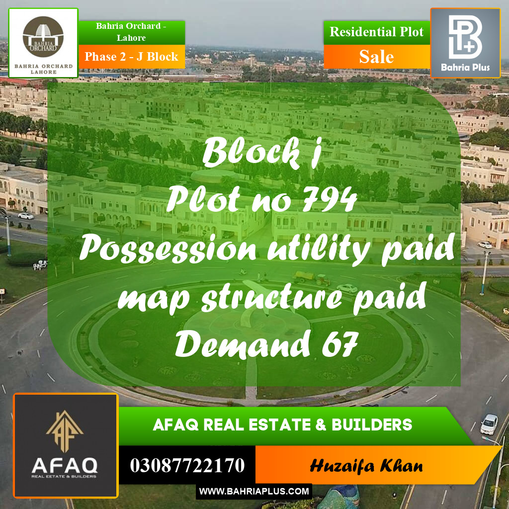 8 Marla Residential Plot for Sale in Phase 2 - J Block -  Bahria Orchard, Lahore - (BP-250006)