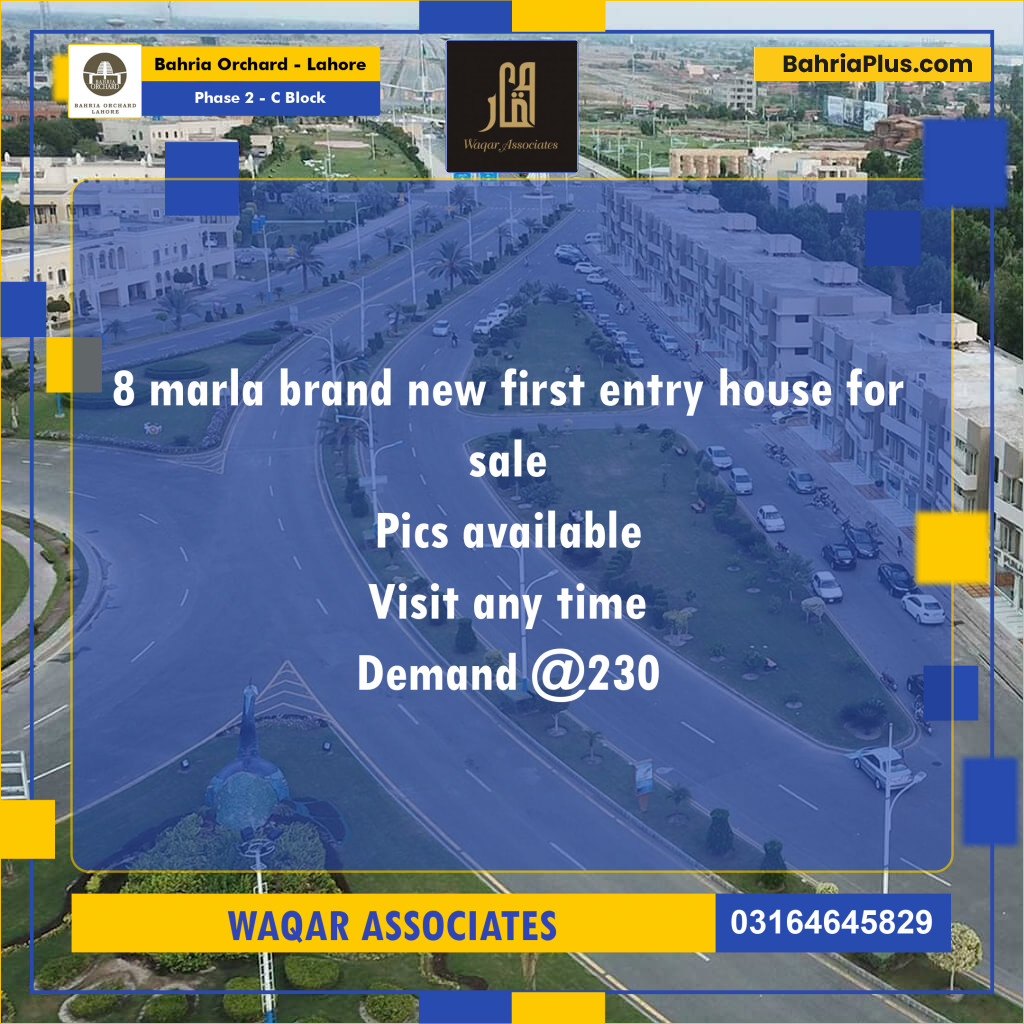 8 Marla Residential Plot for Sale in Phase 2 - C Block -  Bahria Orchard, Lahore - (BP-250015)