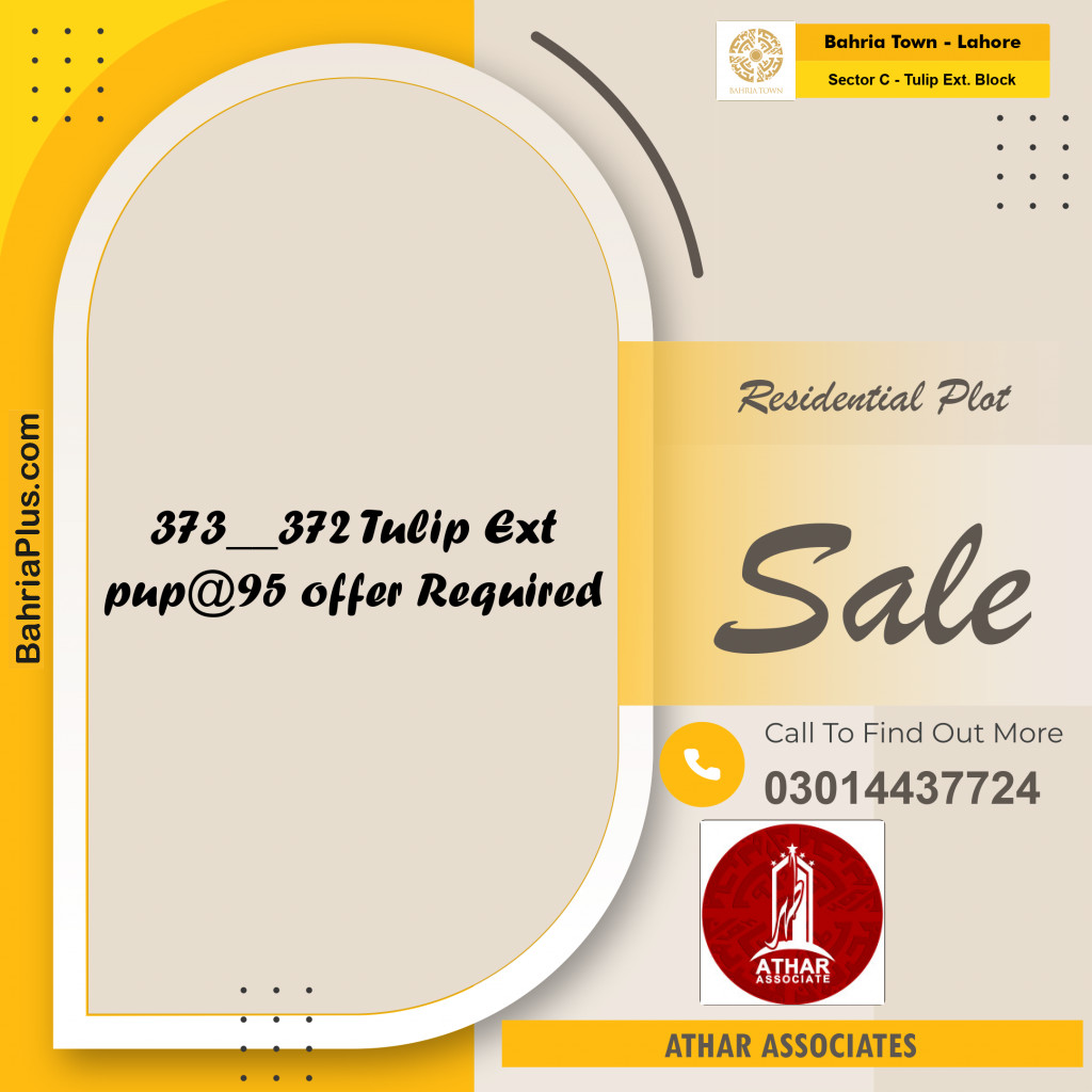 5 Marla Residential Plot for Sale in Sector C - Tulip Ext. Block -  Bahria Town, Lahore - (BP-250029)
