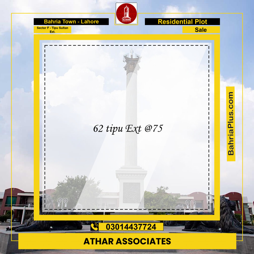 5 Marla Residential Plot for Sale in Sector F - Tipu Sultan Ext. -  Bahria Town, Lahore - (BP-250040)