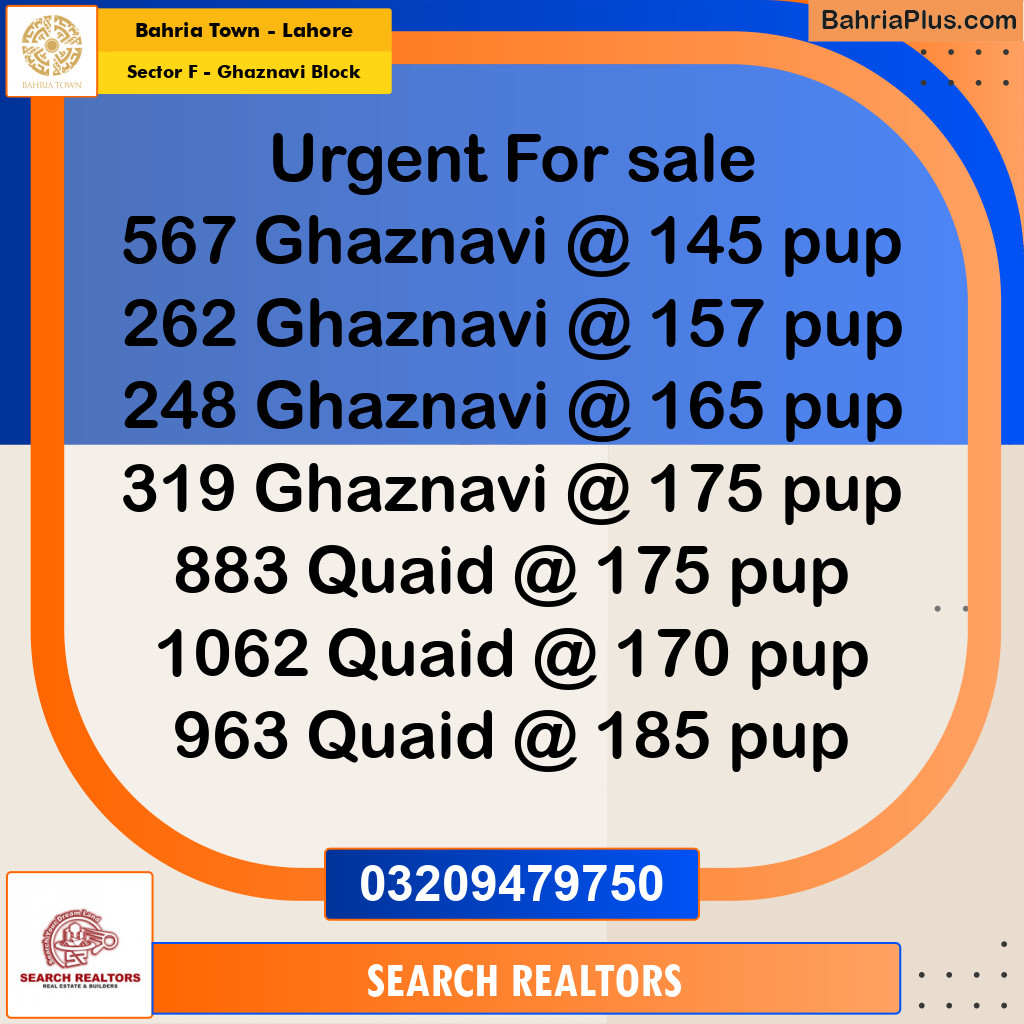 10 Marla Residential Plot for Sale in Sector F - Ghaznavi Block -  Bahria Town, Lahore - (BP-250080)