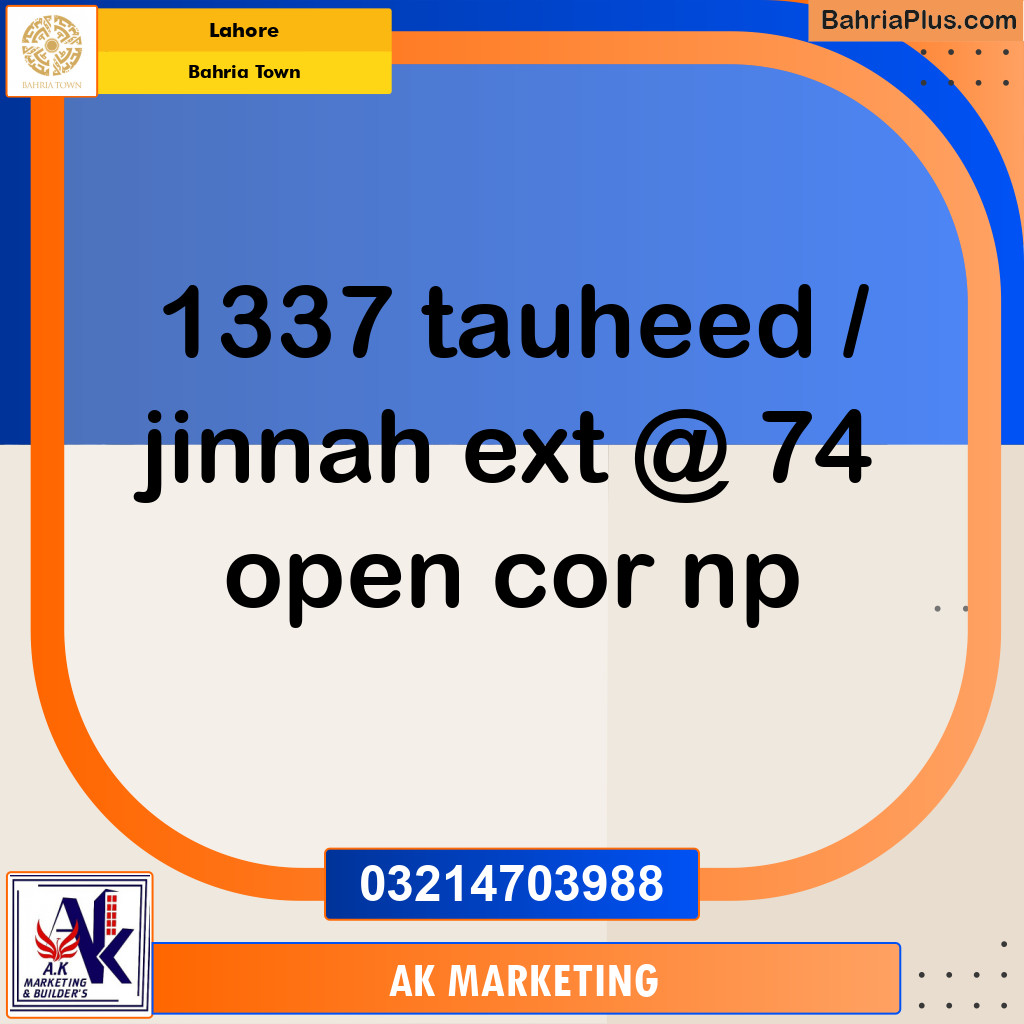 Residential Plot for Sale in Bahria Town, Lahore - (BP-250087)