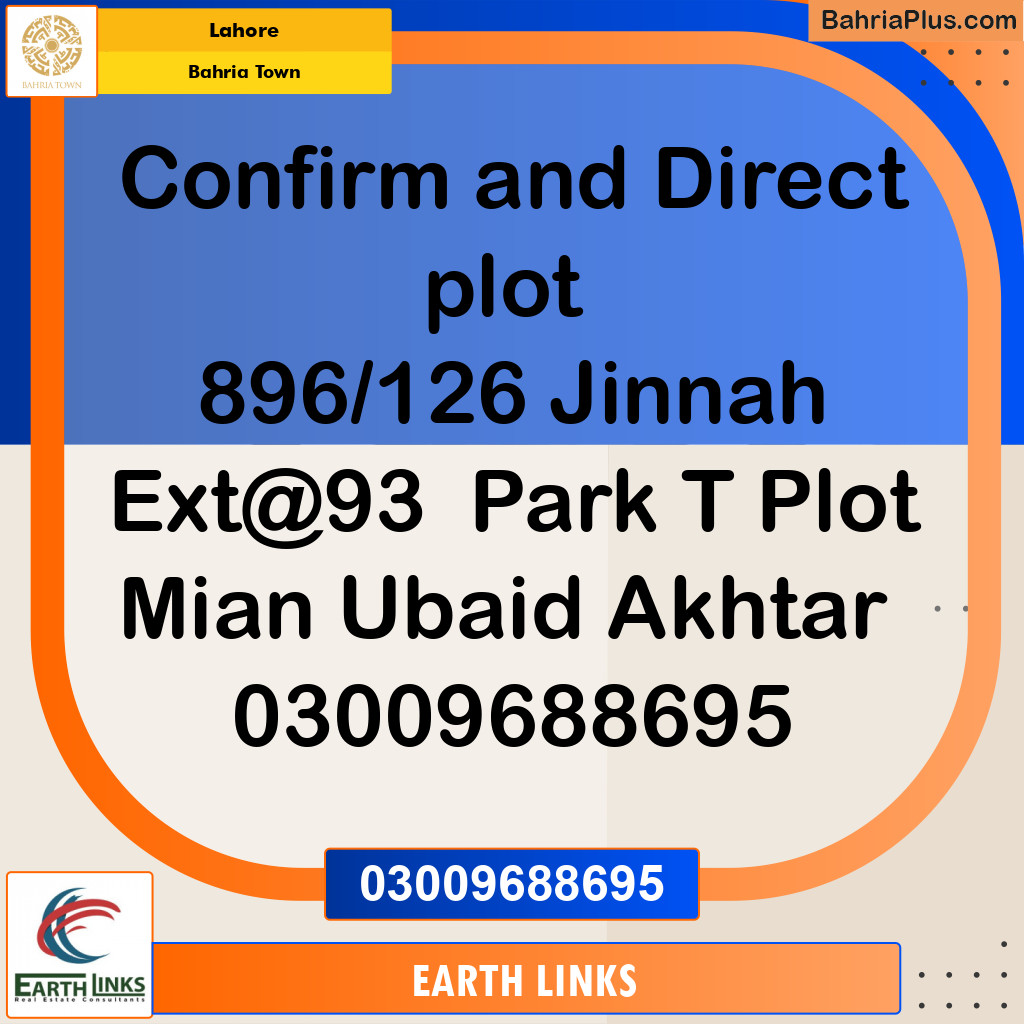 Residential Plot for Sale in Bahria Town, Lahore - (BP-250117)