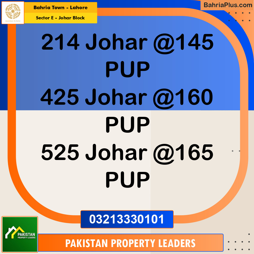 10 Marla Residential Plot for Sale in Sector E - Johar Block -  Bahria Town, Lahore - (BP-250163)
