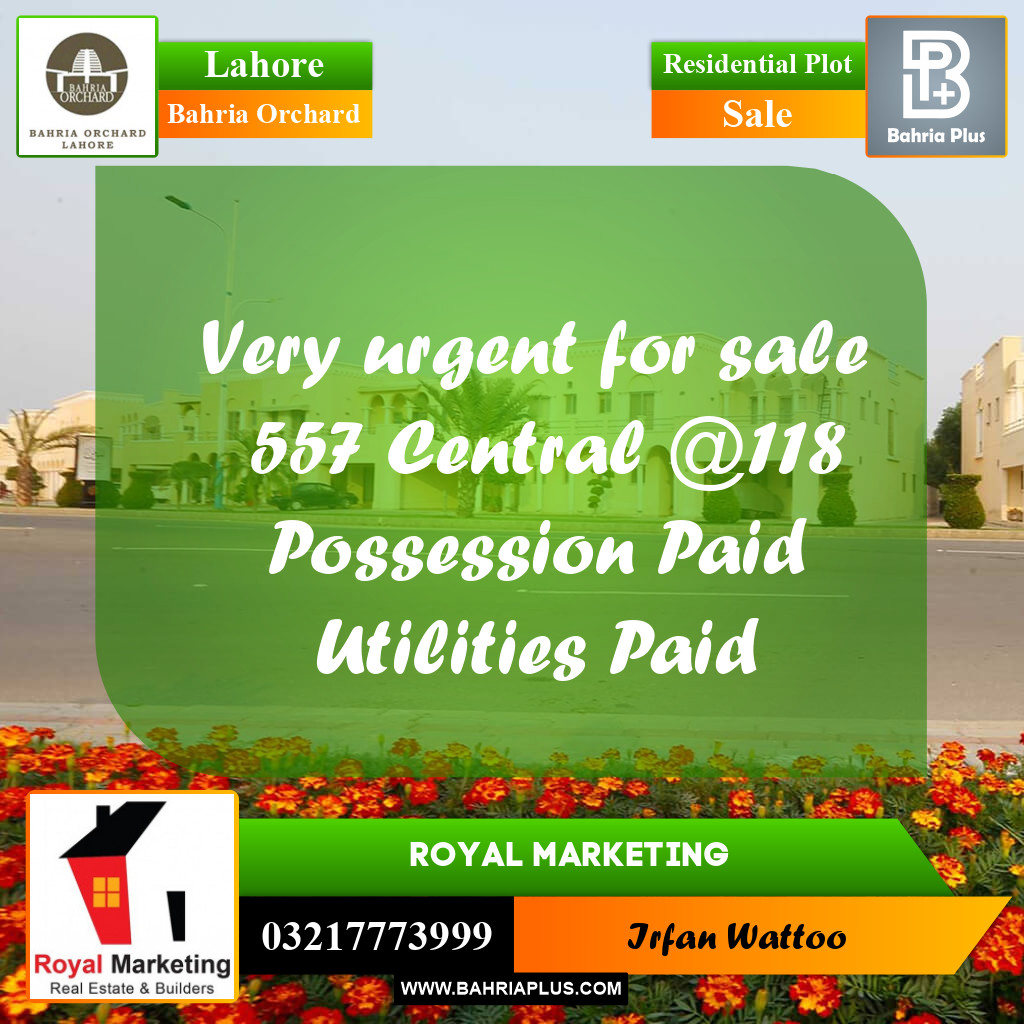 Residential Plot for Sale in Bahria Orchard, Lahore - (BP-250165)