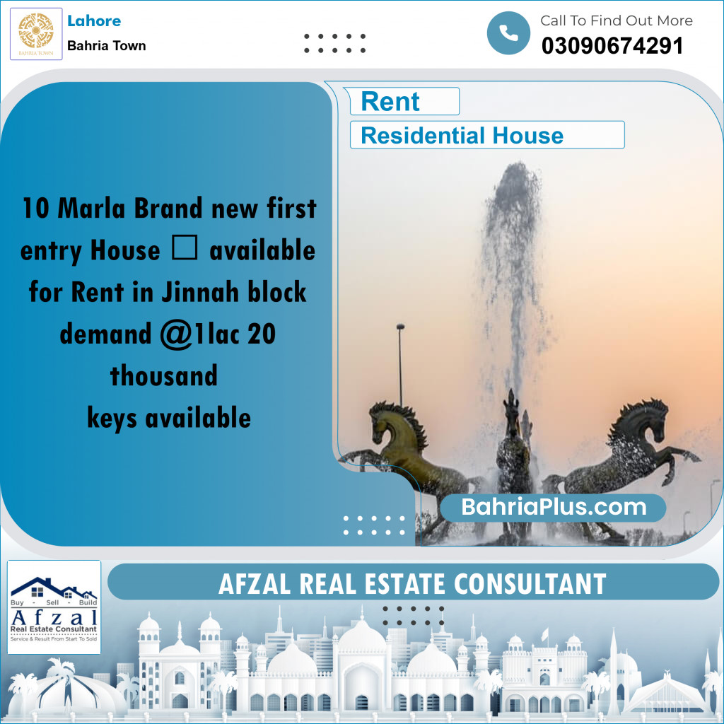 Residential House for Rent in Bahria Town, Lahore - (BP-250187)